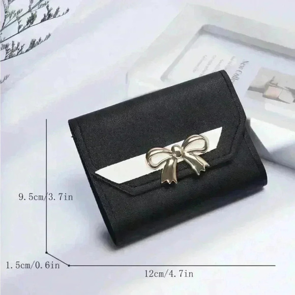 ⚠️Clearance🖤🎀Colorblock Black Ribbon Wallet / Cardholder - Picture 4 of 5